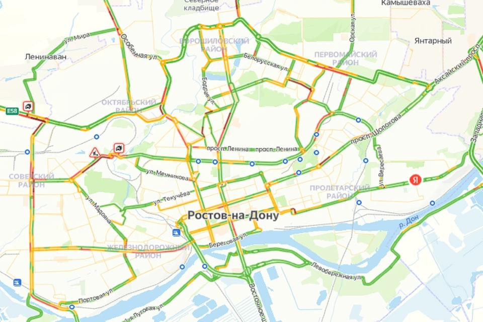 Утренние пробки в Ростове