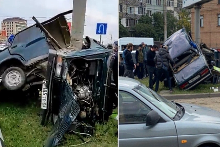 Очевидцы показали, что машину разорвало на части