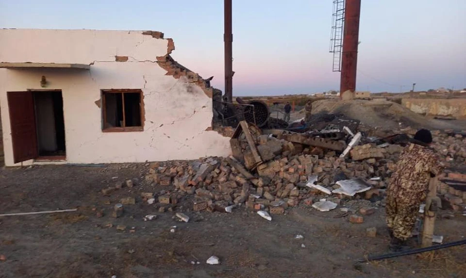 Котельная взорвалась на территории школы №238. Фото: ДЧС Кызылординской области
