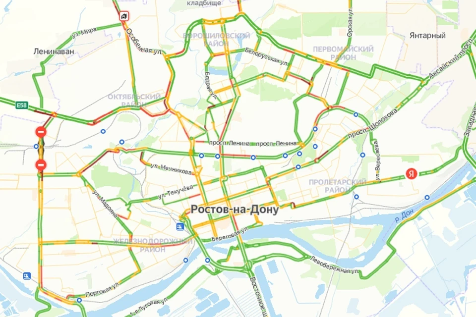 Утренние пробки в Ростове
