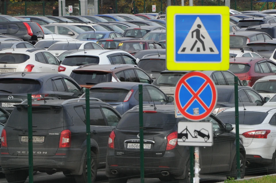 Москва. Перехватывающая парковка у станции метро "Выхино".