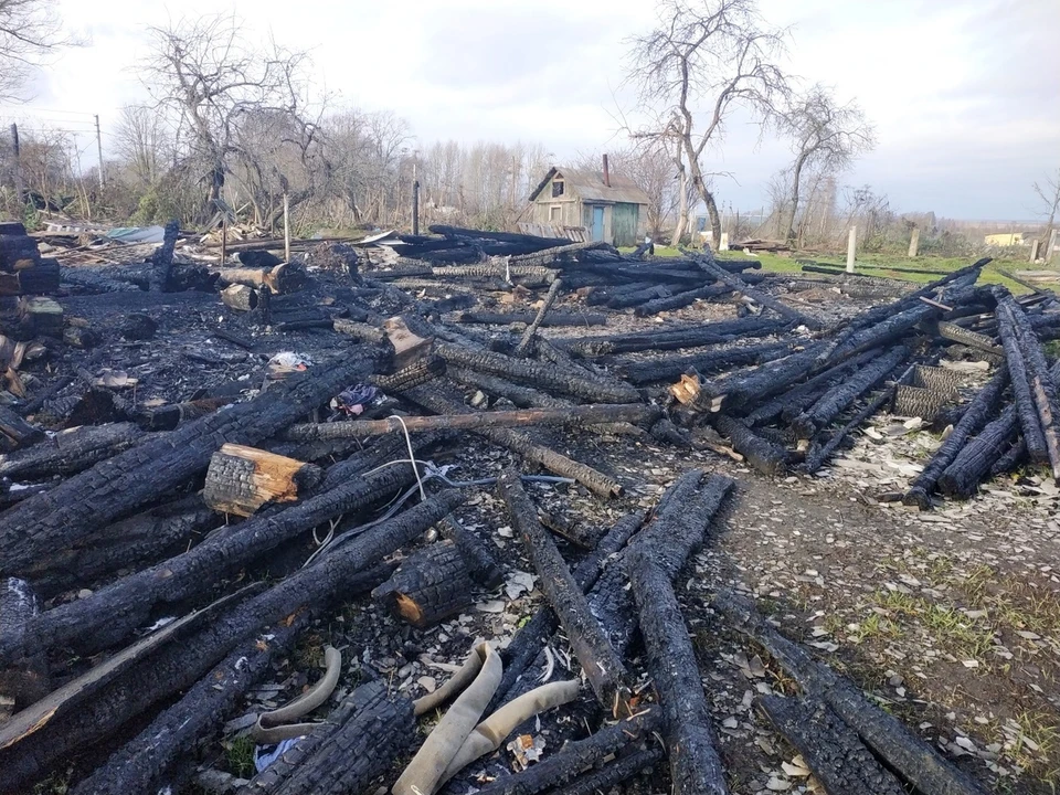 Семья успела выйти, а дом полностью сгорел Фото: СУ СК РФ по Тверской области