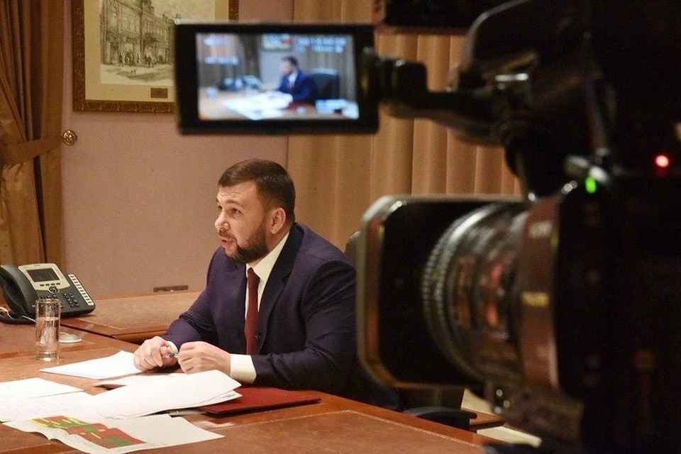 Глава ДНР выступил в прямом эфире на телеканале «Россия 24». Фото: denis-pushilin.ru