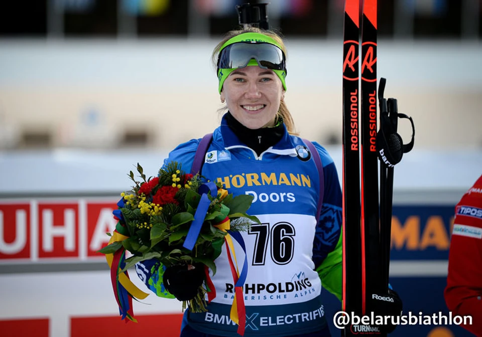 Анна Сола впервые в карьере выиграла гонку Кубка мира. Фото: @belarusbiathlon