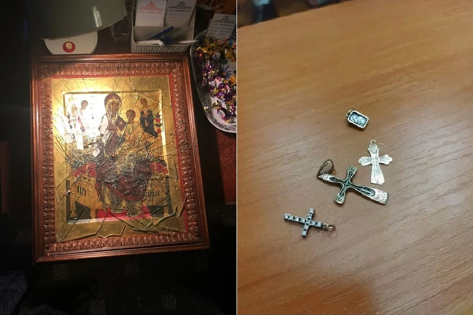 Две девушки разбили икону в церкви и украли украшения. Фото: ГУ МВД по СПб и ЛО