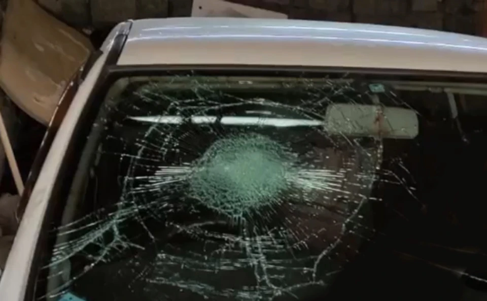 Мужчина разбил пассажирское и лобовое стекло на чужой машине. Фото: instagram.com/chernosliv18