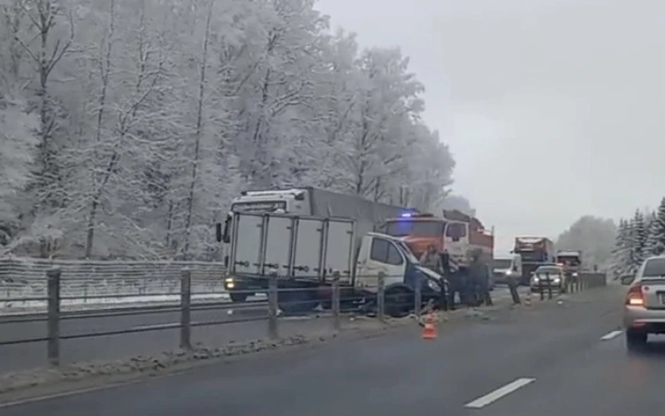 В Вяземском районе «ГАЗель» сбила ограждение. Фото: «Автокадр 67 ДТП ЧП Вязьма» ВКонтакте.