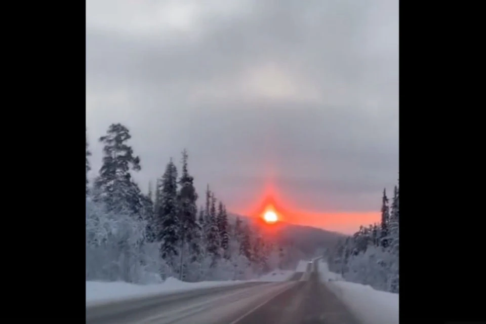 Солнышко ненадолго поднялось над горизонтом. Фото: скрин видео www.instagram.com/tatyana_51_rakovskaya/