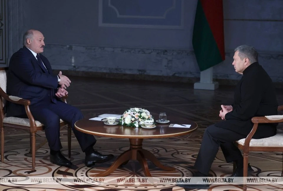 Александр Лукашенко дал интервью Владимиру Соловьеву. Фото: БелТА