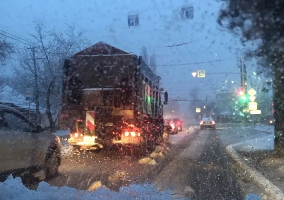 В ночь на 1 марта в Симферополе выпал снег. Фото: Администрация Симферополя/telegram