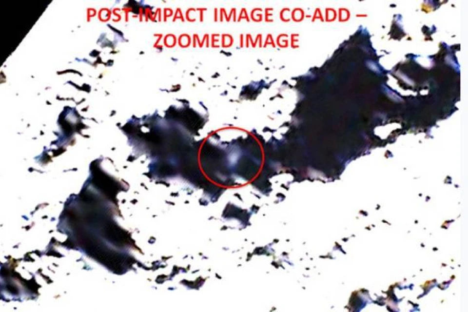 Снимок вспышки от взрыва, который произошел на Луне в 2009 году в результате ее бомбардировки "бомбой" весом в 2 тонны. НЛО, упавший сейчас, весит порядка 4,5 тонн.Вспышка должна быть ярче.