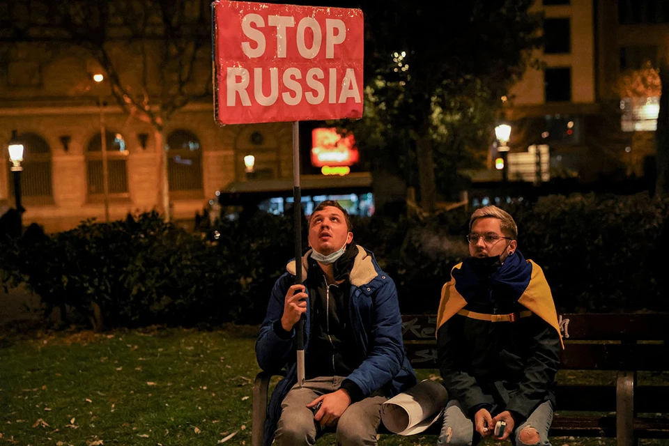 Протестующие в Барселоне