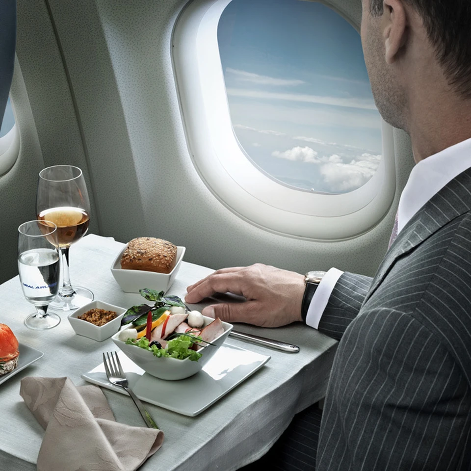 Еда в частном самолете
