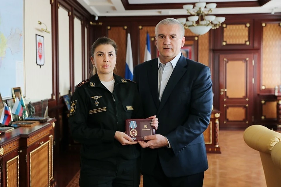 В Крыму наградили военных за участие в спецоперации на Украине. Фото: Сергей Аксенов/VK