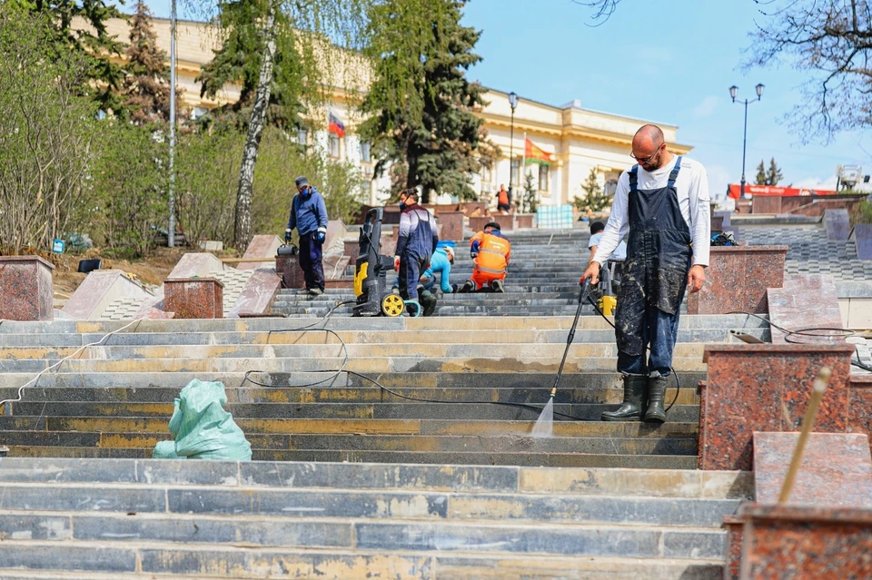 Скоро в Липецке заработают фонтаны на Петровском спуске
