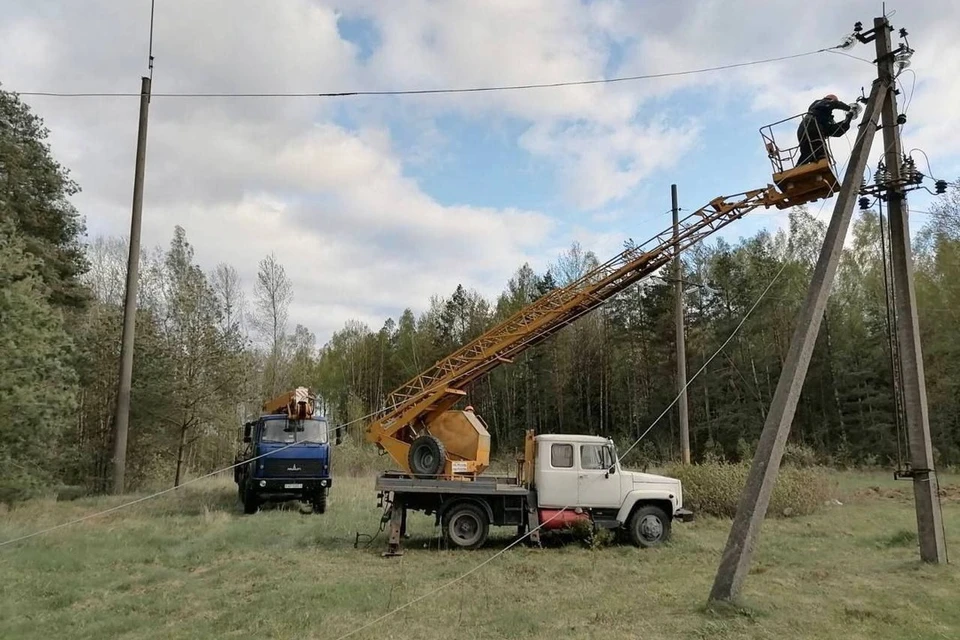 В Беларуси из-за сильного ветра без света остались почти 1600 населенных пунктов. Фото: телеграм-канал "Минскэнерго"