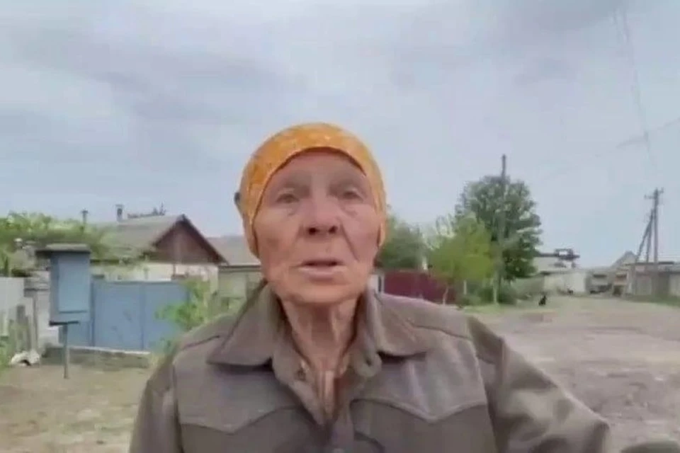 Бабушка Люда обратилась к российским военным с просьбой найти на Кубани ее сына. Скриншот с видео.