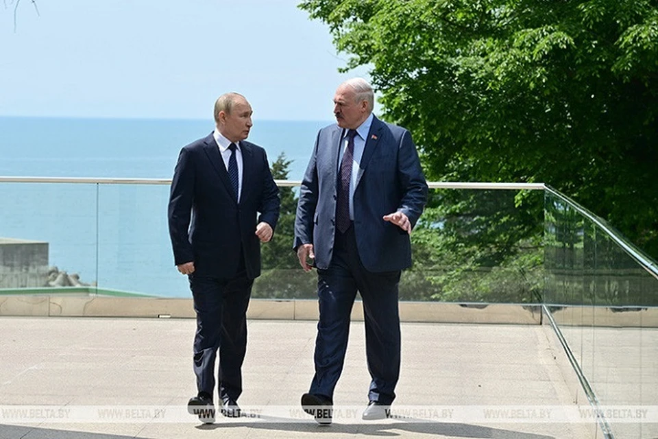 Владимир Путин и Александр Лукашенко встретились 23 мая в Сочи. Фото: БелТА