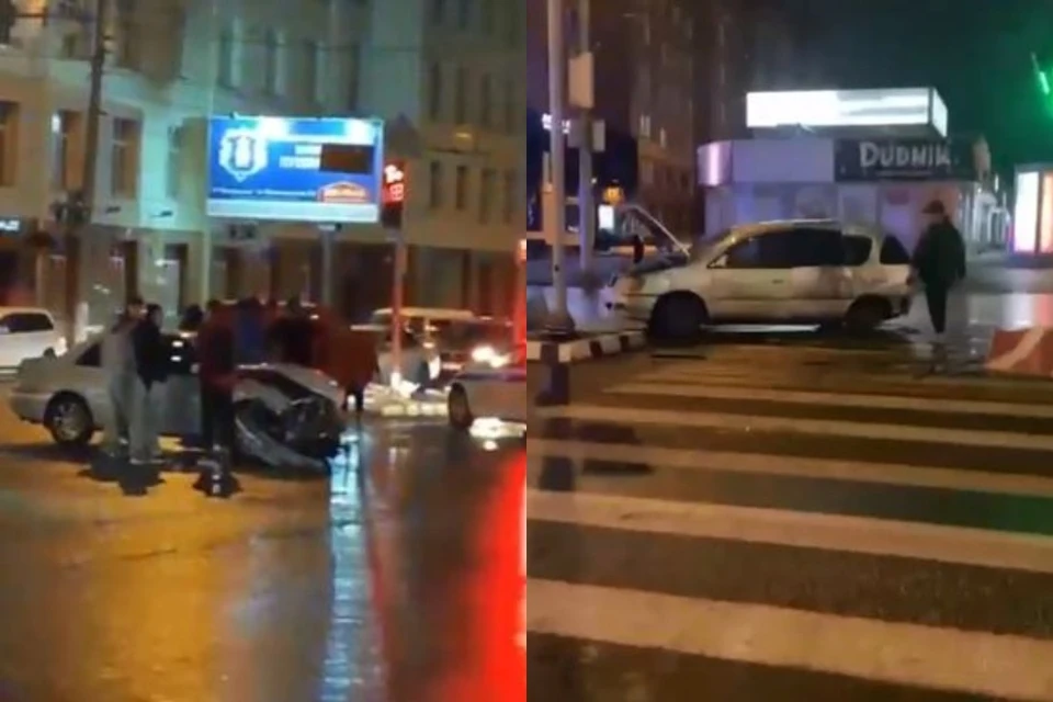 Очевидцы помогли поставить минивэн на колеса. Фото: кадры из видео