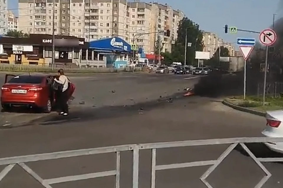 В Липецке "Киа" въехала в Газель