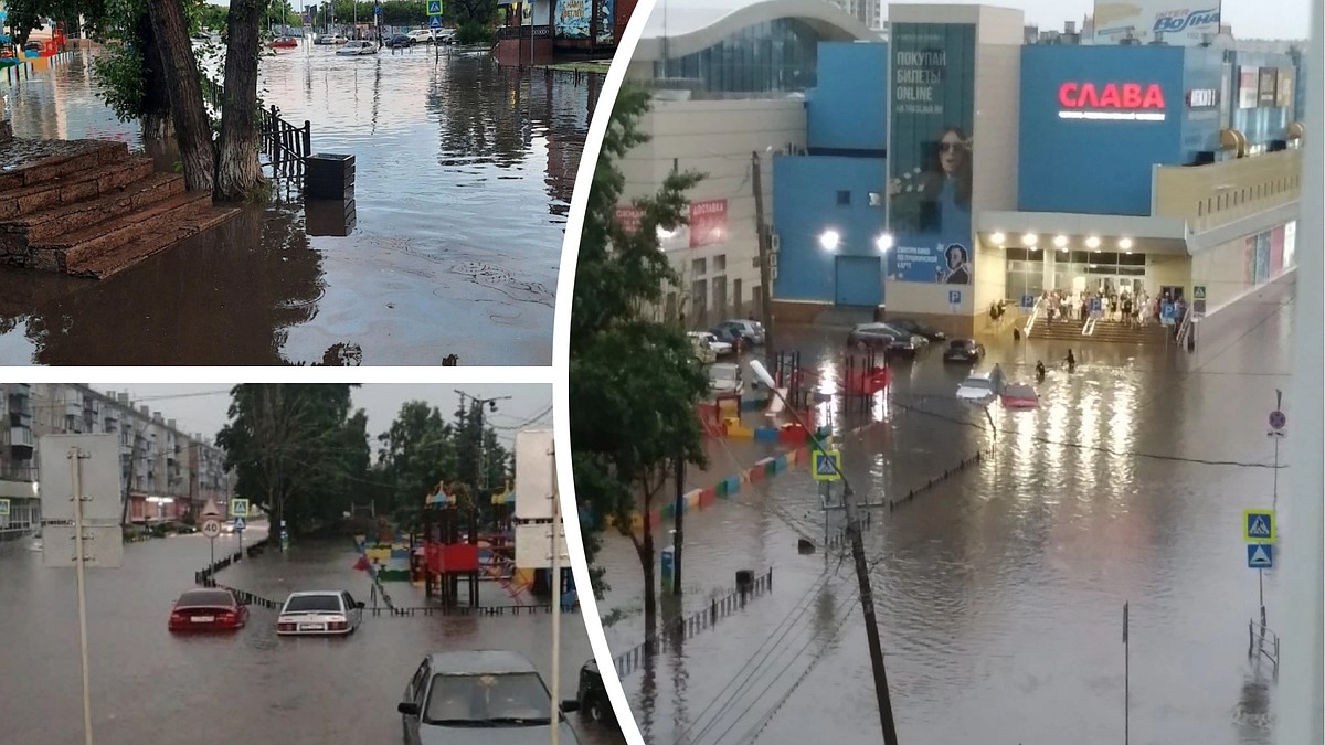 В Челябинской области во время ливня смыло детскую площадку, обесточило дома  и затопило машины - KP.RU