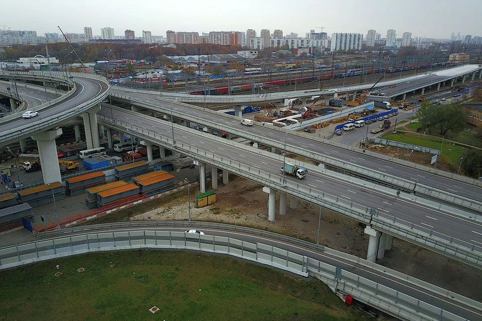 Эстакада Южного участка Московского скоростного диаметра