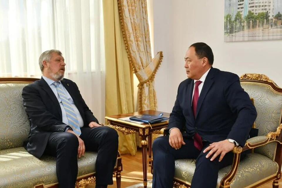 Встреча заместителя министра Ермухамбета Конуспаева с послом Украины в РК Петром Врублевским.