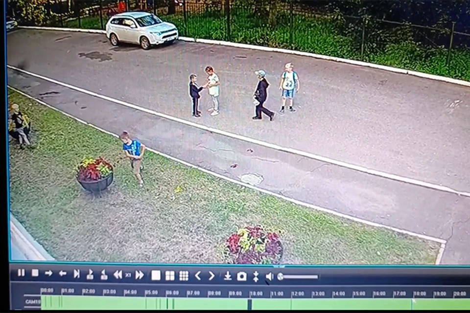 Дети портят клумбы Фото: скриншот из видео
