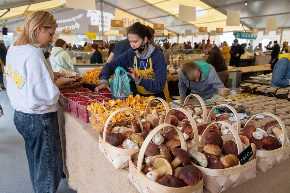 Есть грибы беременной. Возле Центральный рынок. Урожай грибов в этом году. Ребенок торгует на рынке. Торгаш на рынке.