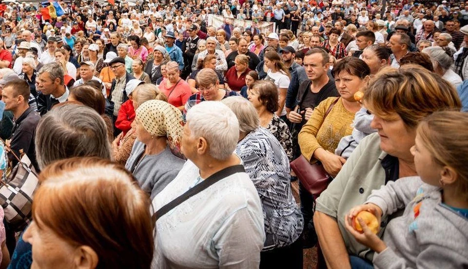 Акция протеста проходит в центре Кишинева в воскресенье, 18 сентября 2022. Фото: partidulsor.md