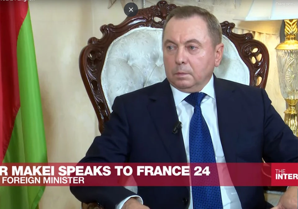 Во время интервью. Фото: кадр видео France 24