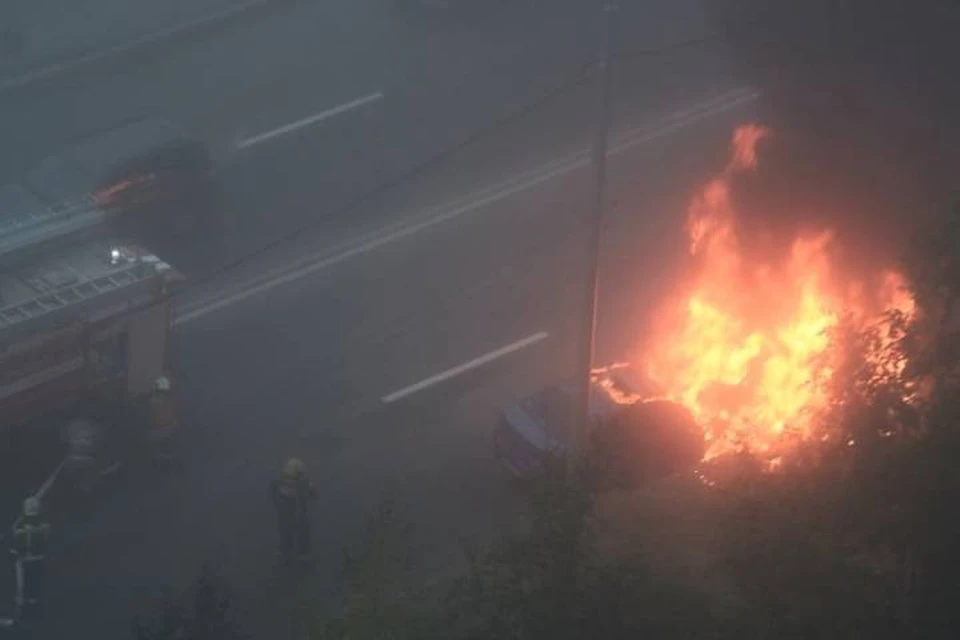 Жесткое ДТП с пожаром произошло в Петербурге из-за тумана