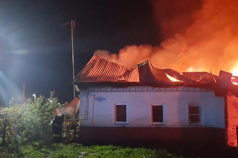 Пожар в селе Борисовка Липецкой области