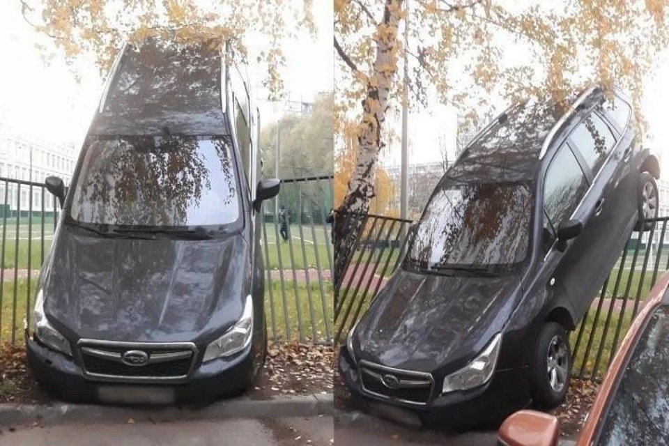 Автомобиль стоял недалеко от школы №1375 на Коломенской небрежной. Фото: группа ВКонтакте «Нагатино | Коломенская»