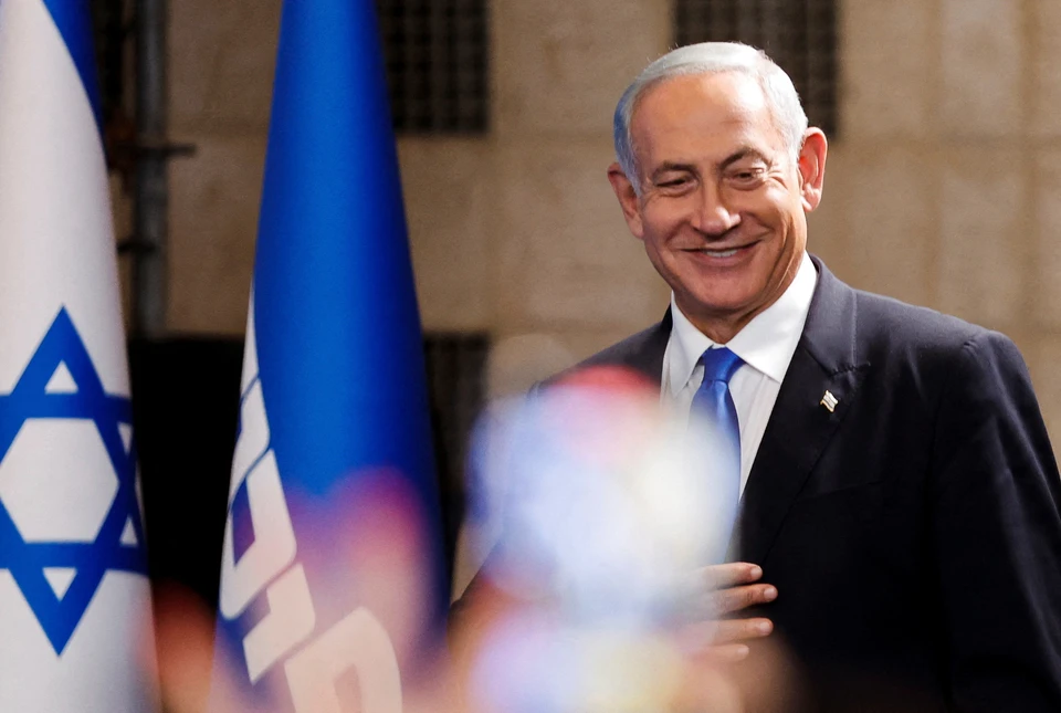 Benjamin Netanyahu celebrates victory in the Knesset elections.