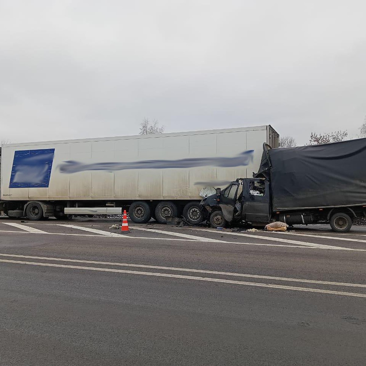 В Тамбовской области водитель Газели протаранил стоящую на дорогу фуру -  KP.RU