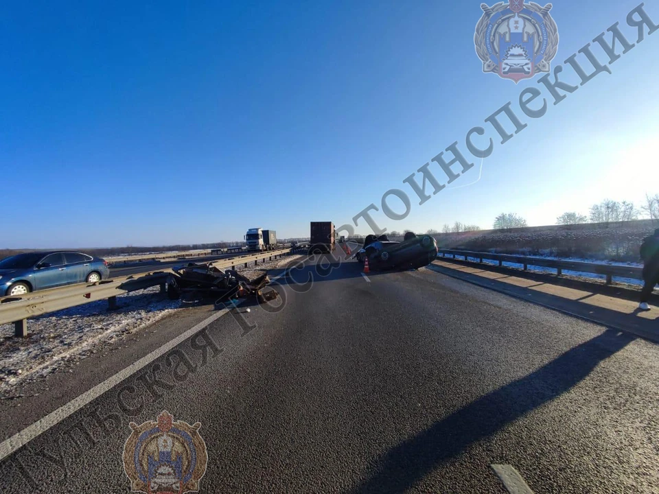 Попутное столкновение в Тульской области