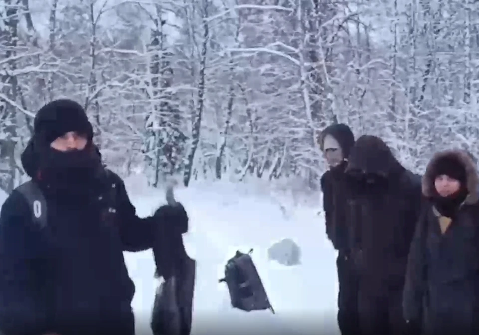 Беженцы на белорусско-литовской границе. Фото: кадр видео gpk.gov.by