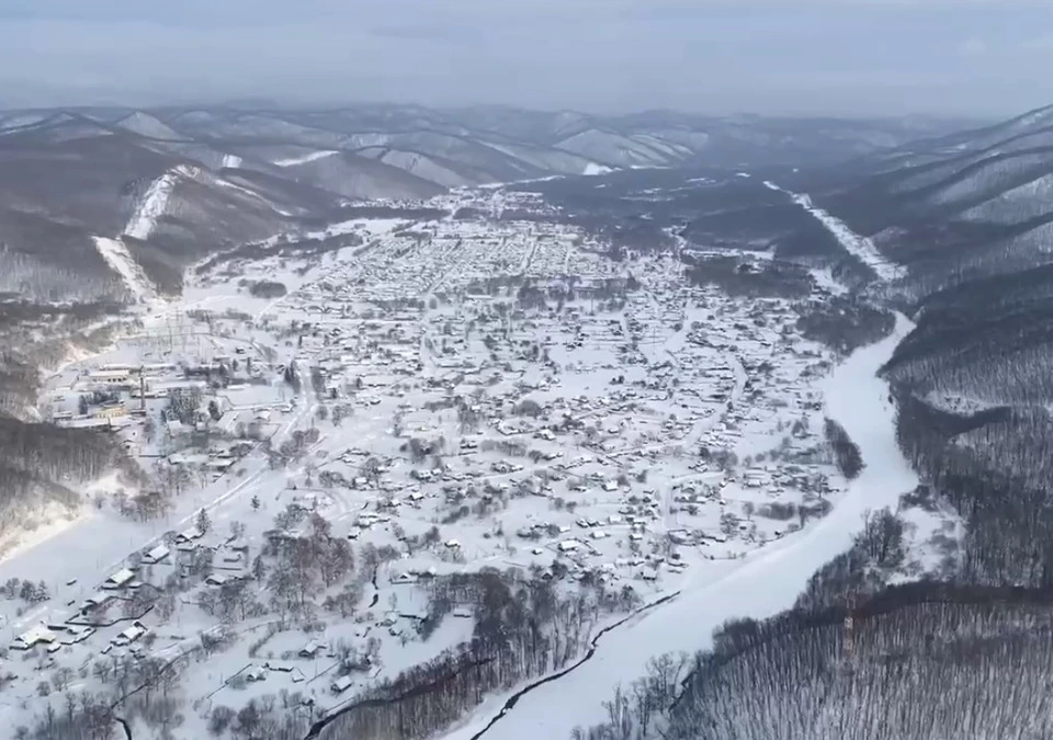 Ольгинский округ завалило снегом. Фото: пресс-служба правительства Приморья