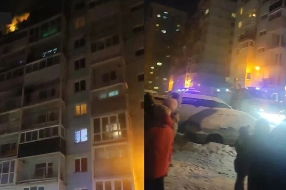 В новогоднюю ночь на МЖК петарды залетели на балконы и устроили пожар. Фото: "АСТ-54"
