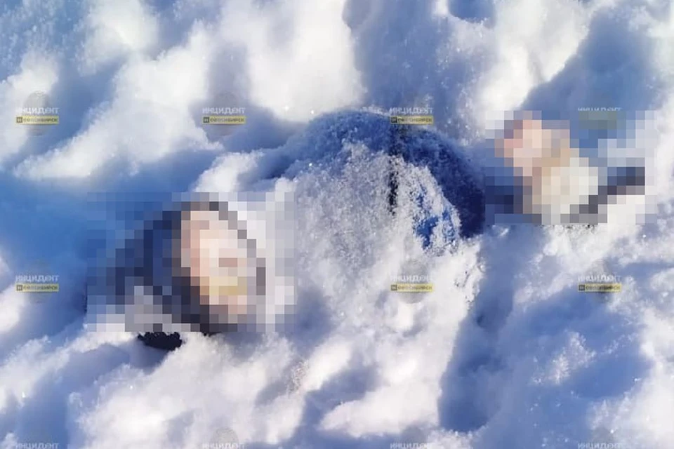 Труп с обглоданными конечностями лежал в снегу. Фото: Инцидент Новосибирск