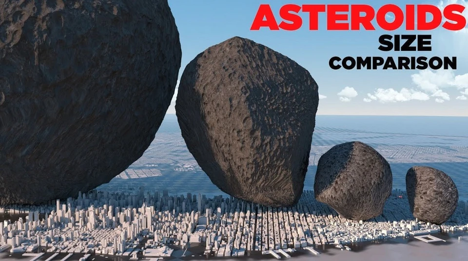 Размер пролетевшего мимо Земли астероида астрономы оценивают в пределах 600 – 1500 метров.