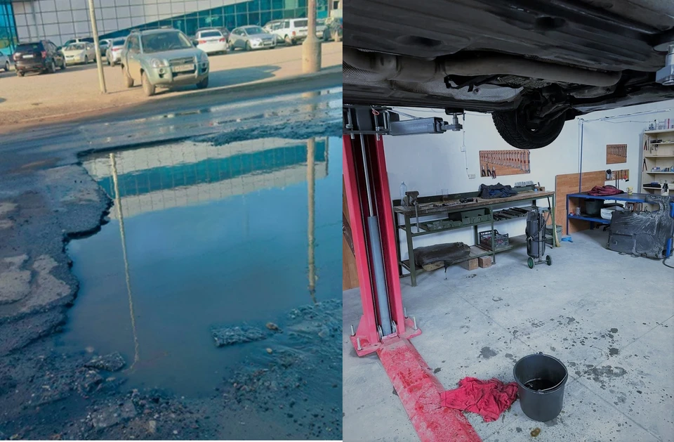 Астраханка попала на крупный ремонт автомобиля из-за ямы на дороге