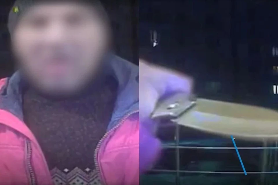 В Новосибирске полиция начала проверку после жалоб жителей Кировского района на неадекватного мужчину в красной куртке. Фото: стоп-кадры из видео