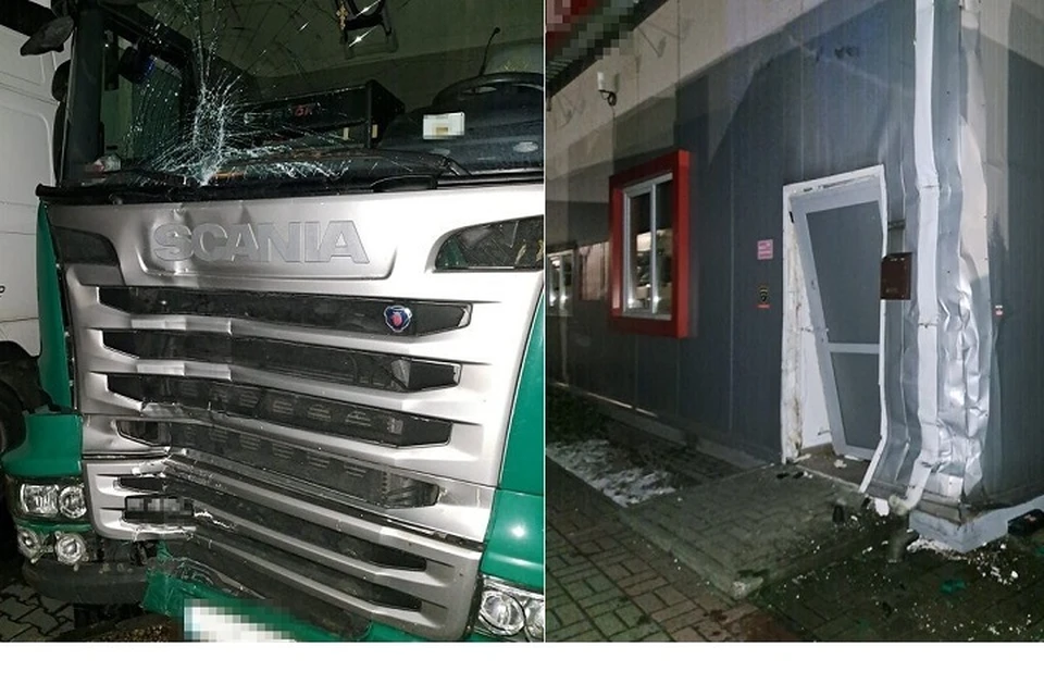 Пьяный белорус попал в ДТП на заправке в Польше. Фото: Policja Biała Podlaska