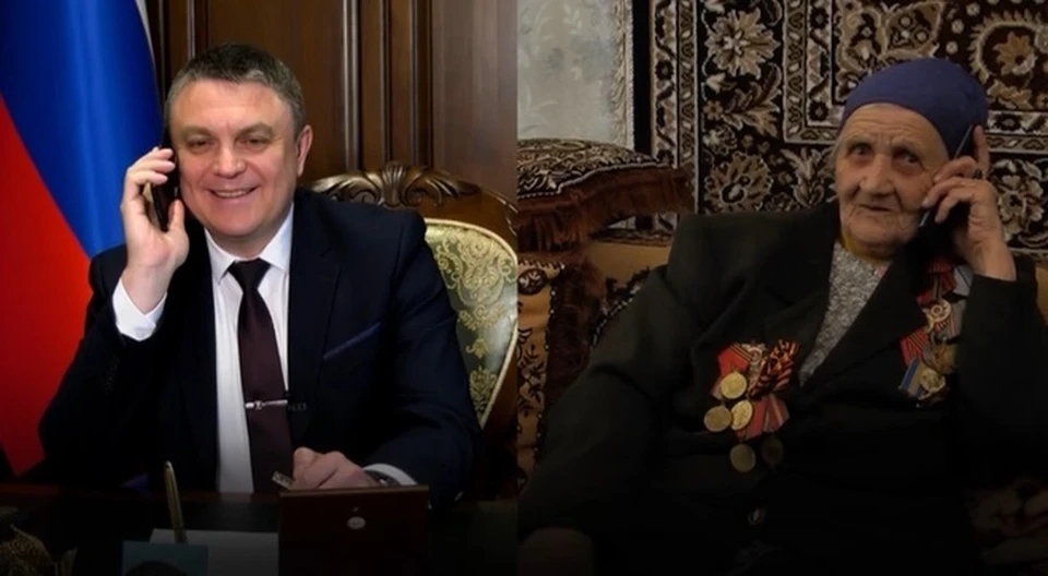 Леонид Пасечник пообщался с ветераном Верой Бацмановой. Фото - скриншот с видео