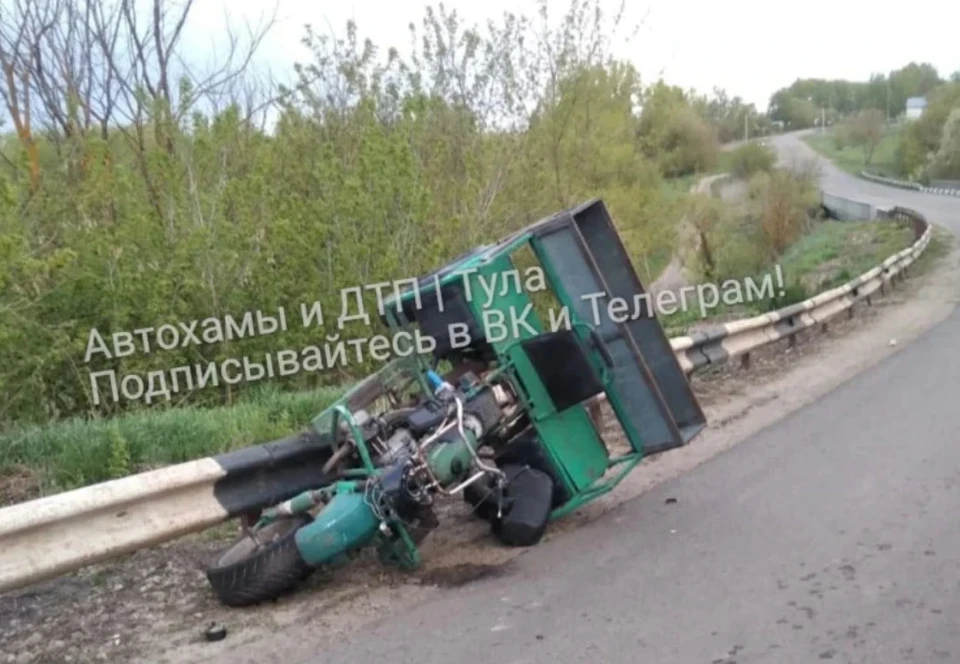 Водитель самодельного трицикла в Тульской области попал в больницу после ДТП