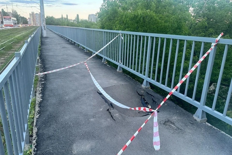 Липецкая прокуратура начала проверку из-за провала на мосту через Каменный Лог