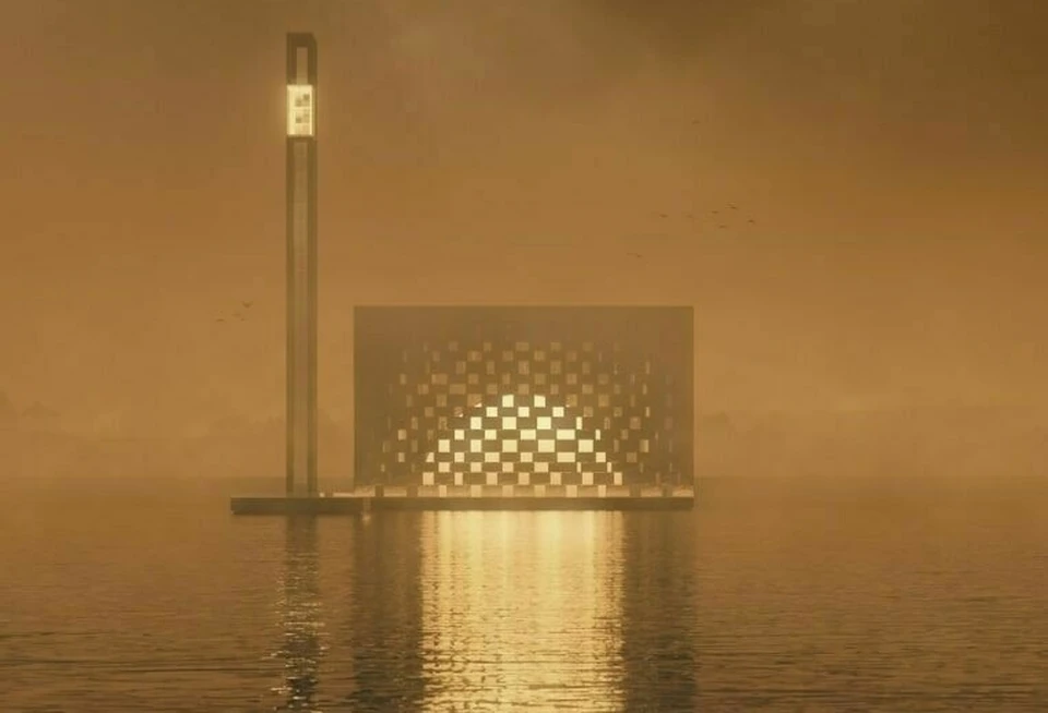 Авторы идеи предлагают разместить мечеть на воде, соединив ее с берегом общественной площадью