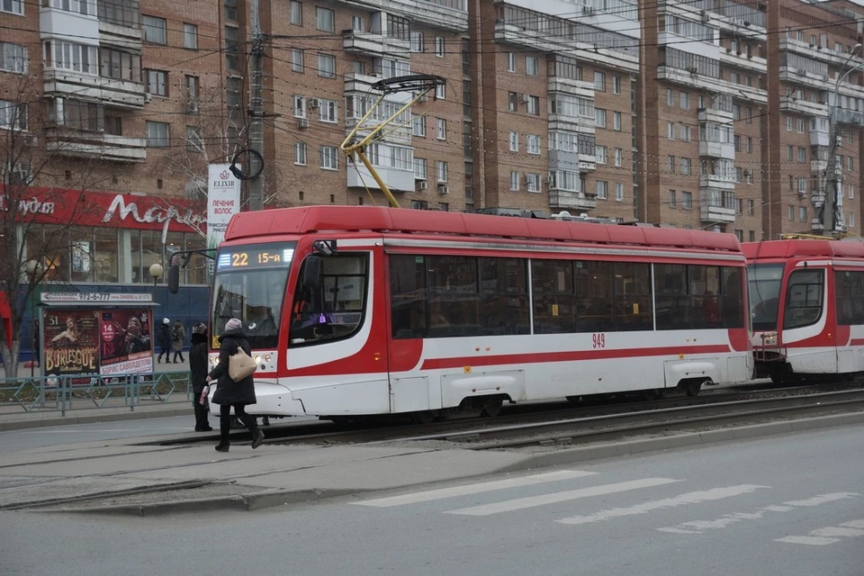 Трамвайный маршрут ходит от 15 микрорайона до центра Самары